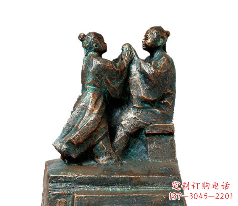 安阳校园古代孔融让梨人物铜雕