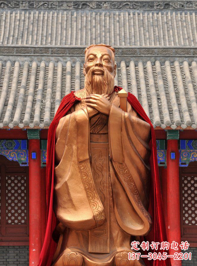 安阳校园古代名人孔子铜雕