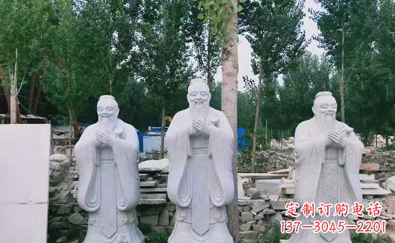 安阳校园古代名人伟人孔子石雕