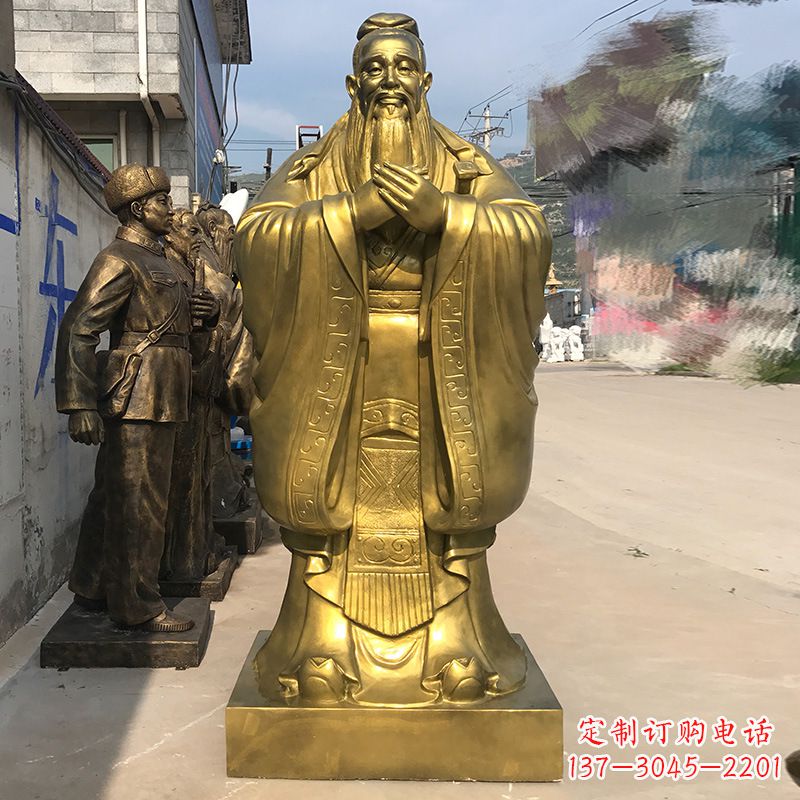 安阳校园孔子铜雕像