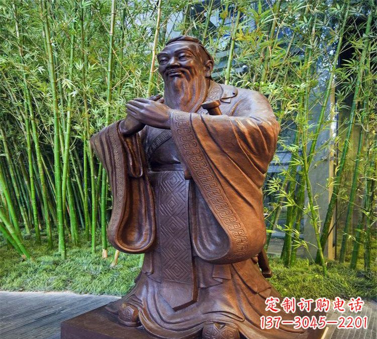 安阳校园孔子行教像铜雕
