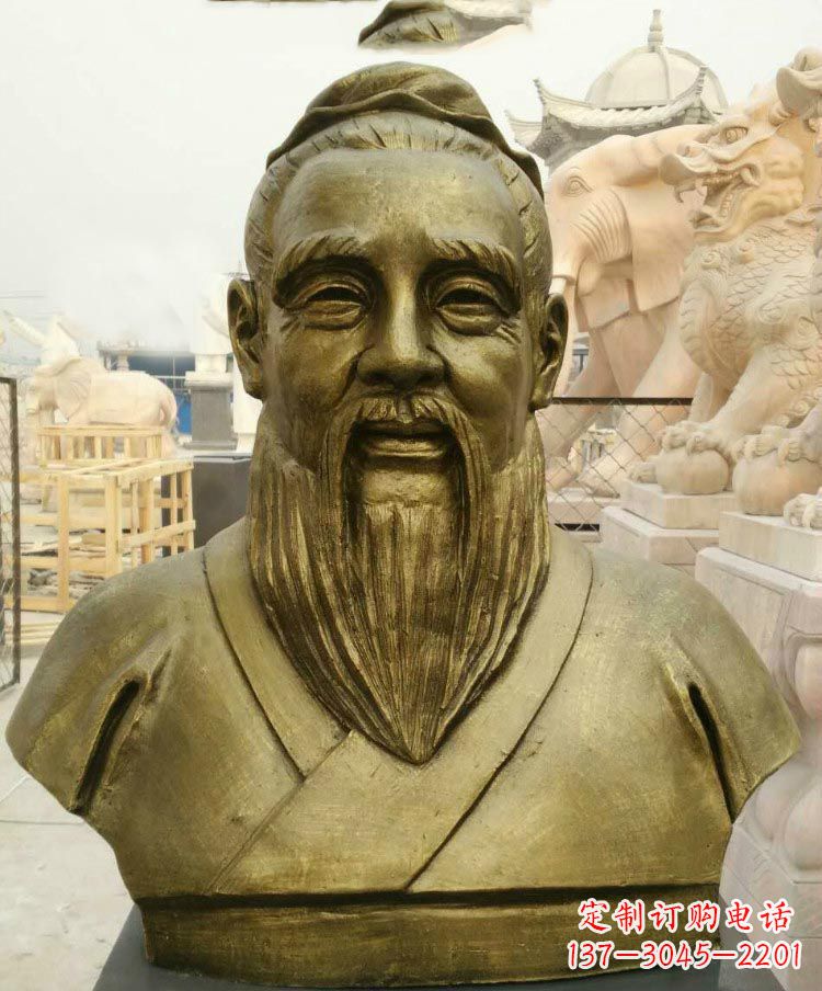 安阳校园孔子胸像铜雕