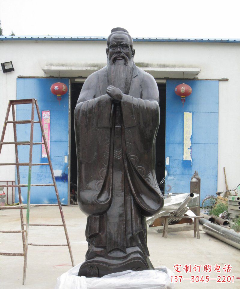 安阳校园老子古代名人铜雕