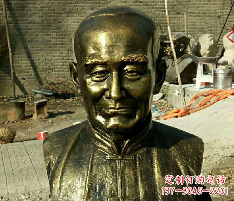 安阳校园名人叶圣陶胸像铜雕
