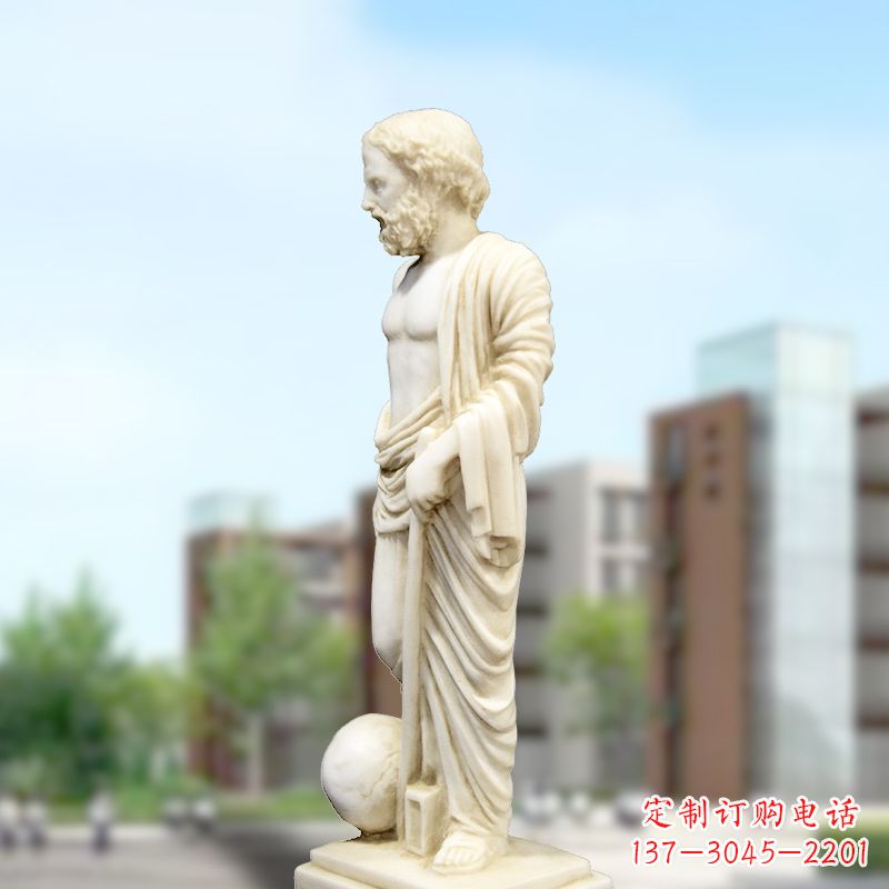 安阳校园名人著名物理学家阿基米德石雕塑像