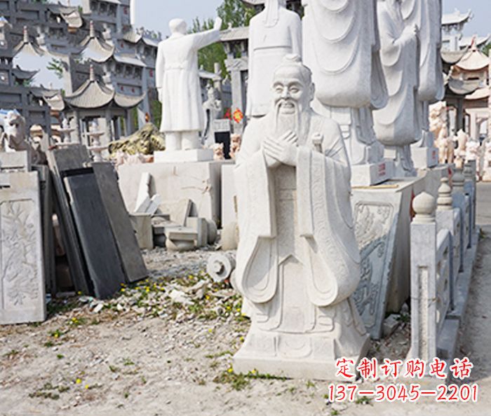 安阳校园人物孔子石雕 (3)