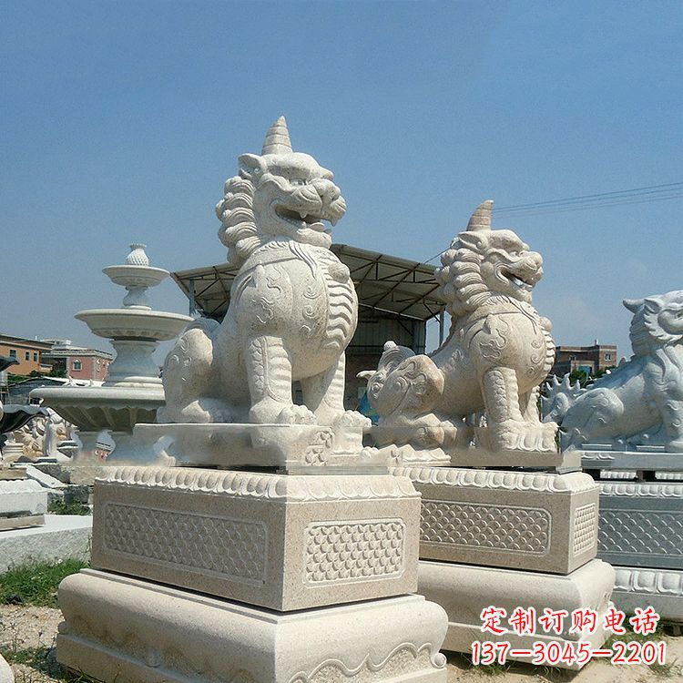 安阳獬豸 石雕 独角兽-法院大门神兽雕塑