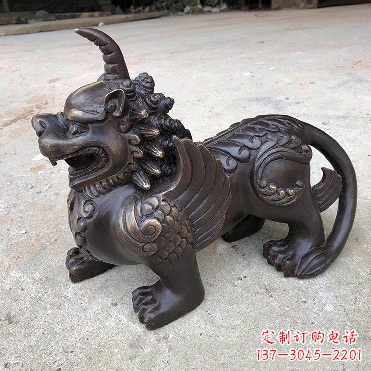 安阳獬豸纯铜铸造雕塑