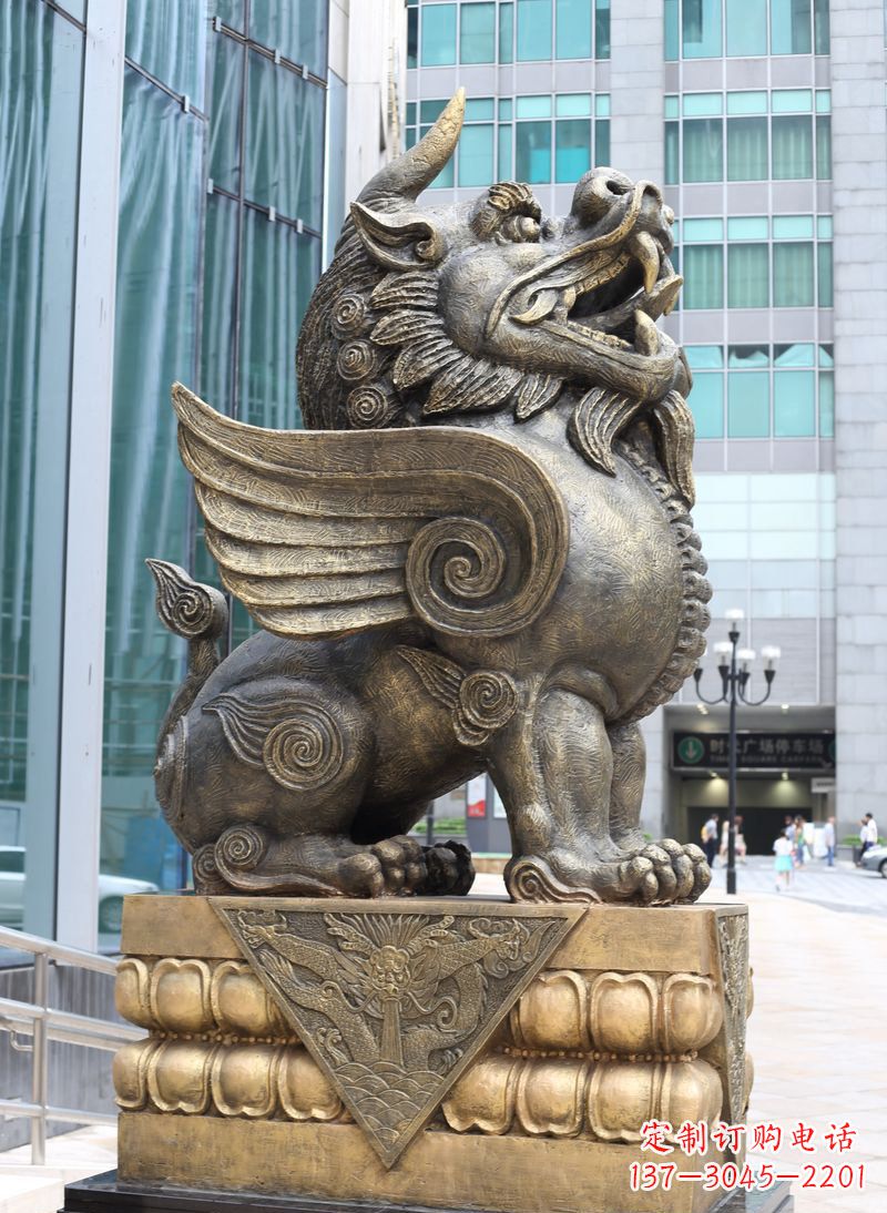 安阳獬豸法院独角兽铜雕