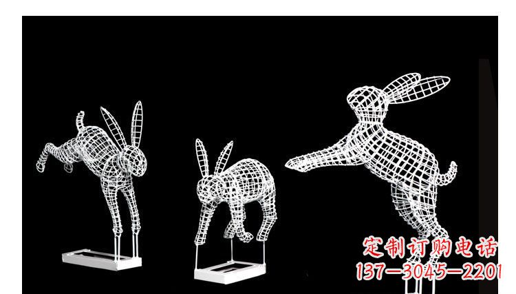 安阳休闲不锈钢镂空兔子雕塑