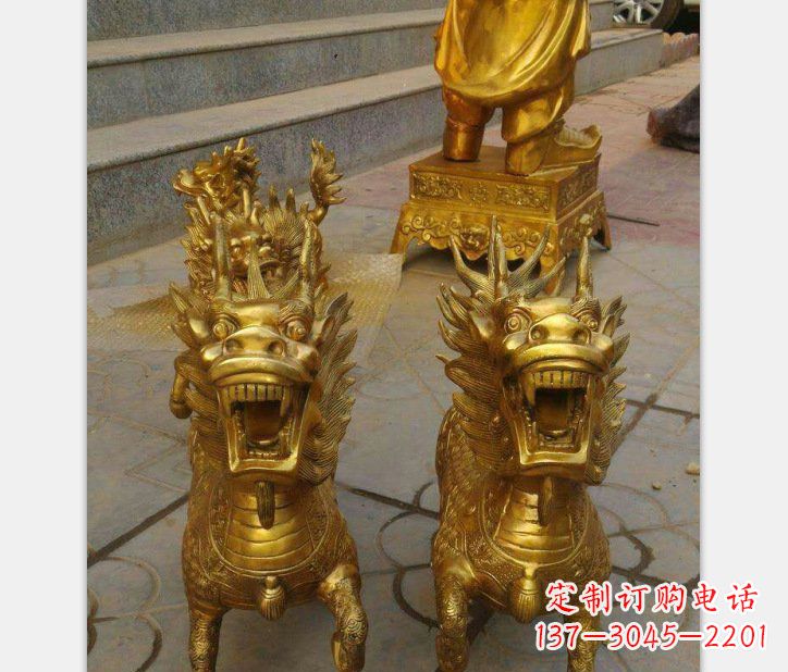 安阳银行铜雕麒麟雕塑