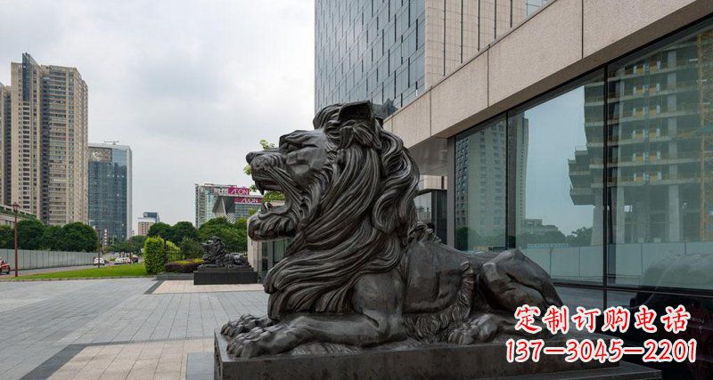 安阳银行铜狮子汇丰狮铜雕