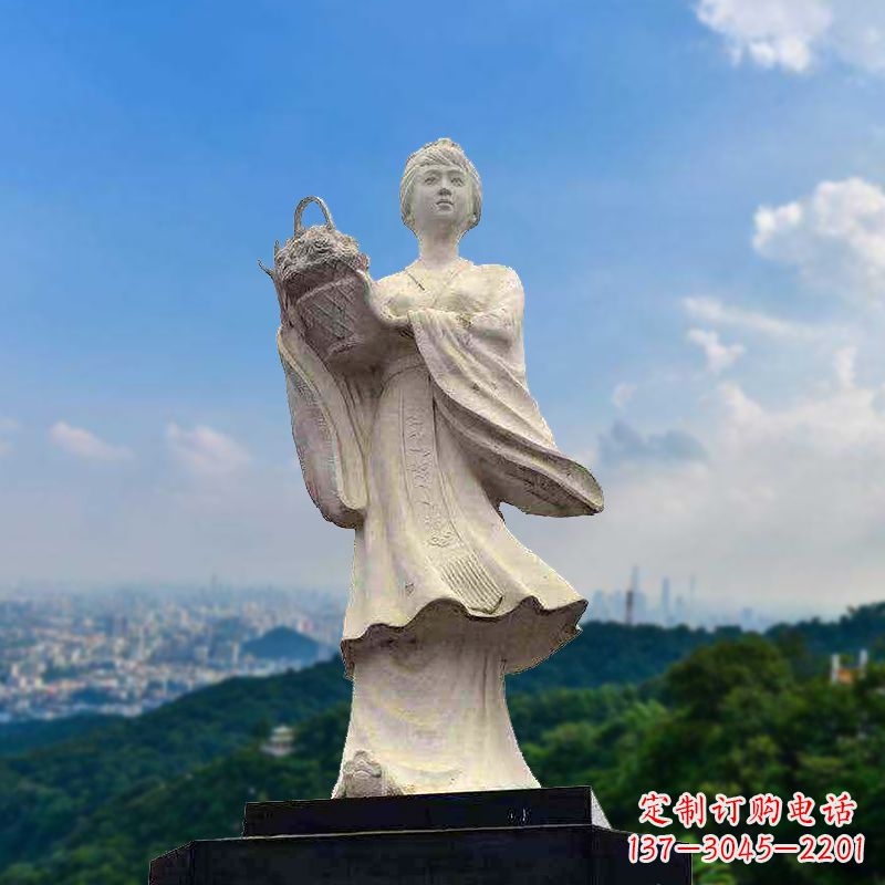 安阳虞姬景观石雕像-景区园林古代美女雕塑