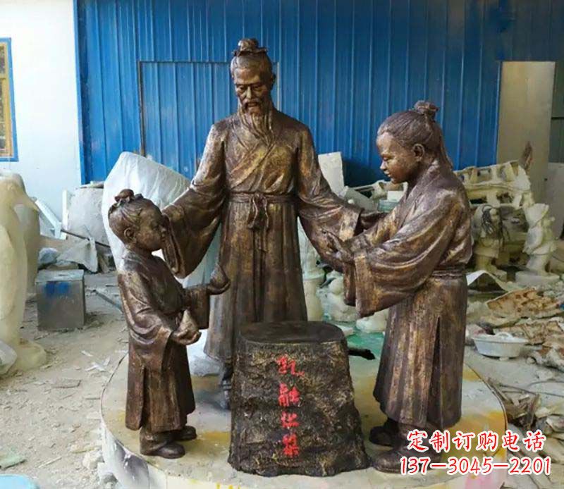 安阳寓言故事孔融让梨人物铜雕