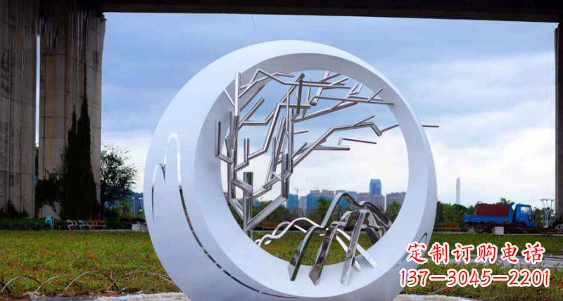 安阳园林不锈钢抽象树枝雕塑