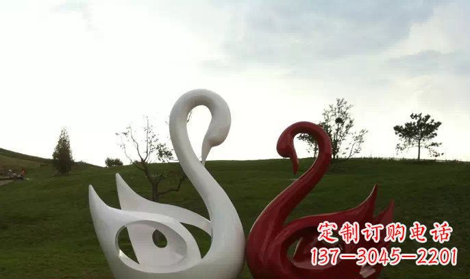 安阳园林不锈钢抽象天鹅雕塑