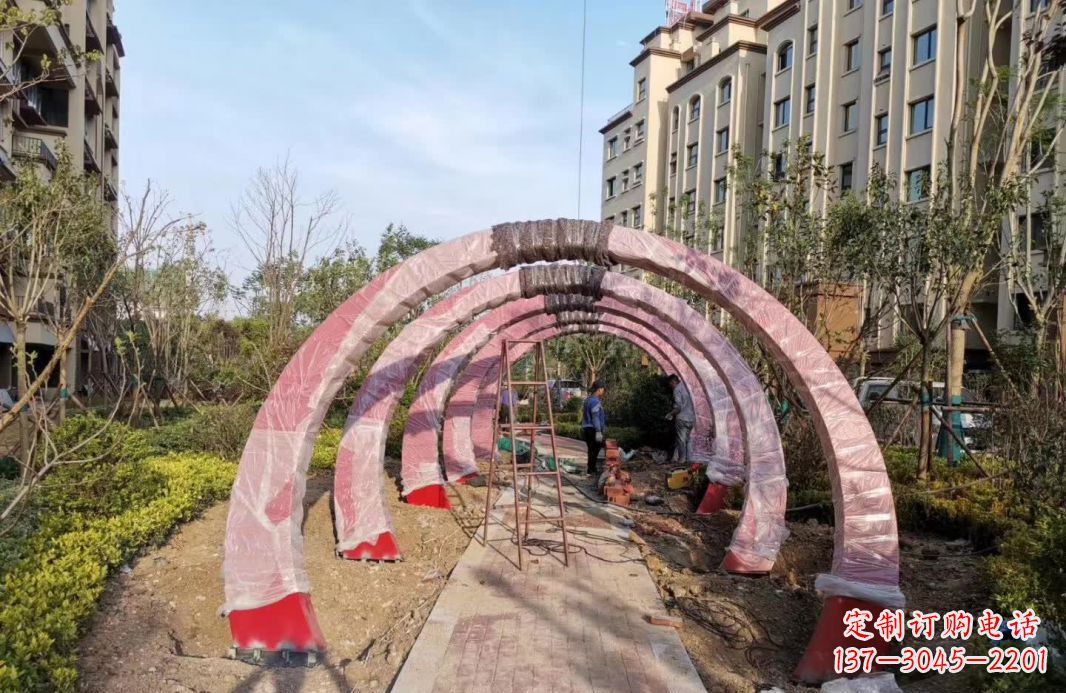 安阳园林不锈钢拱门景观雕塑