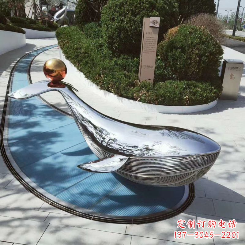 安阳园林不锈钢海豚景观摆件