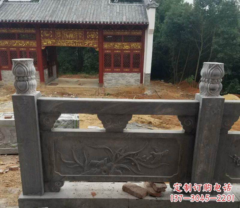 安阳园林仿古兰花石浮雕栏板景观石雕