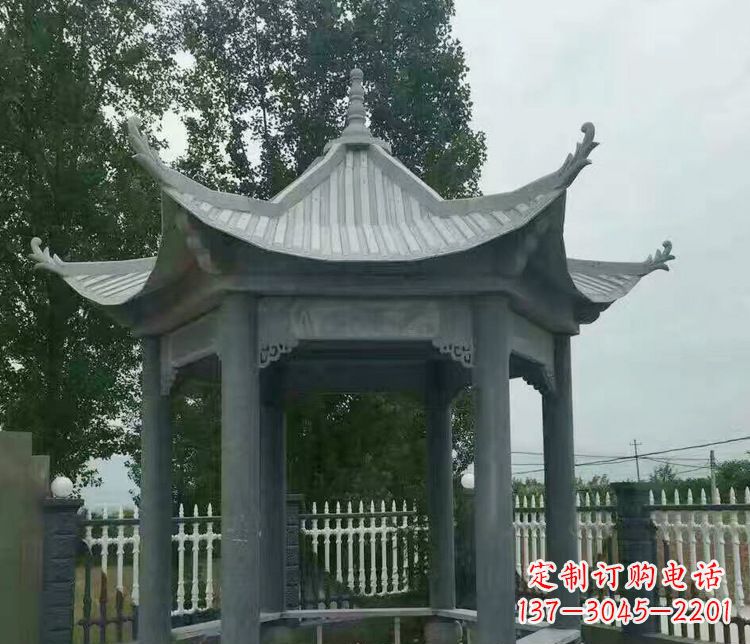 安阳园林仿古石凉亭景观石雕 (2)