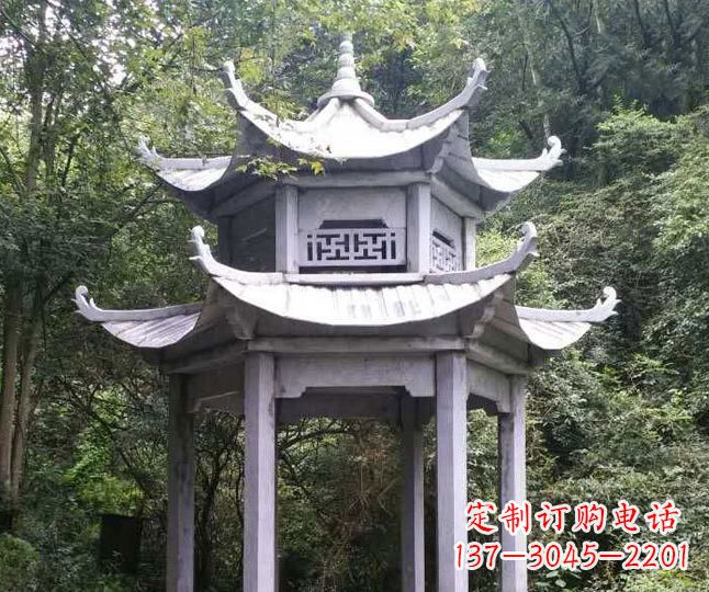 安阳园林仿古石凉亭景观石雕 (3)
