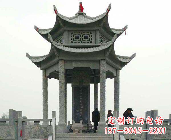 安阳园林仿古双层石凉亭景观石雕