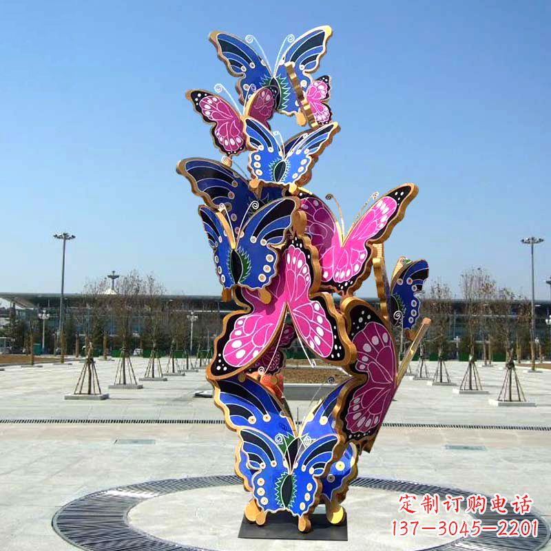 安阳园林广场蝴蝶不锈钢动物景观雕塑