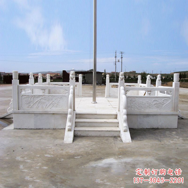 安阳园林广场升旗台汉白玉石雕国旗台