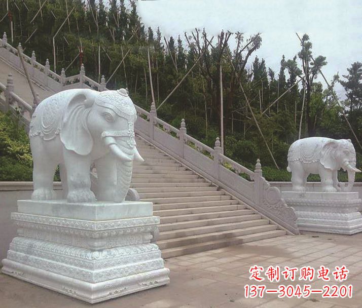 安阳园林汉白玉大象景观石雕
