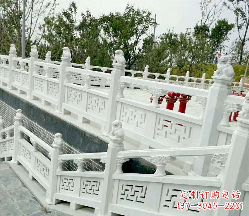 安阳园林汉白玉栏板景观石雕 (2)