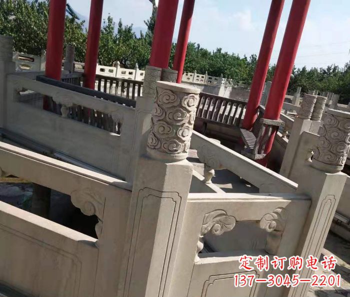 安阳园林景观大理石桥栏板石雕 (3)