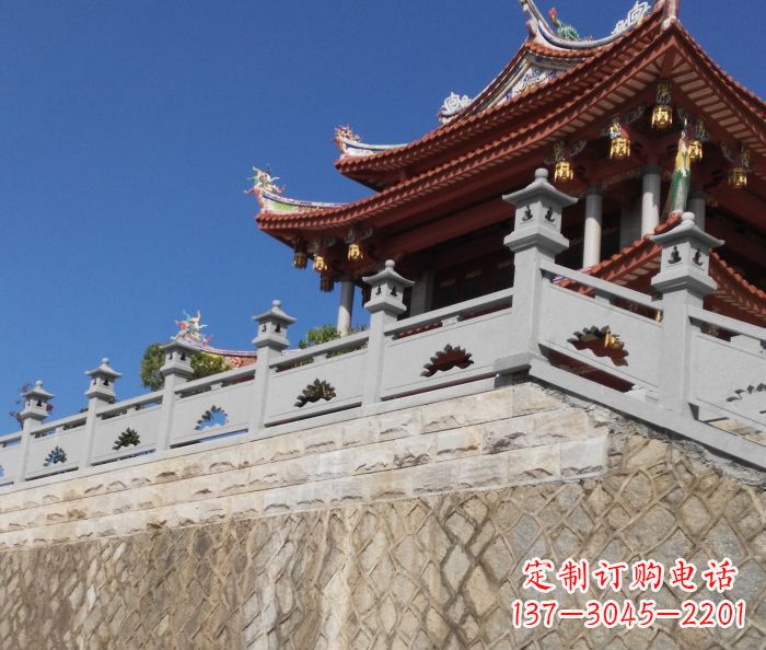 安阳园林景观大理石镂空莲花石栏板