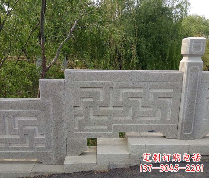 安阳园林景观大理石桥栏板石雕 (7)