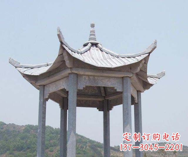 安阳园林景观单层石雕凉亭 (2)