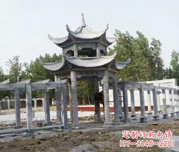 安阳园林景观多层凉亭石雕 (2)