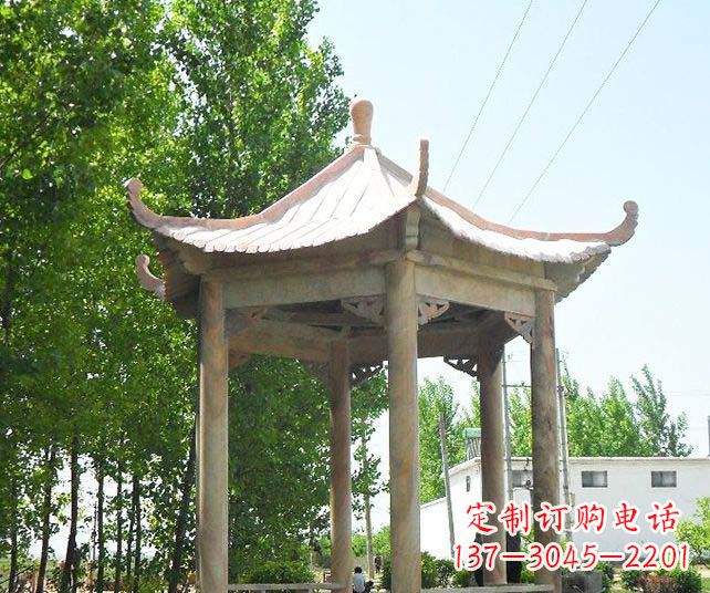 安阳园林景观单层石雕凉亭