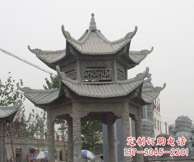安阳园林景观仿古石雕凉亭 (2)
