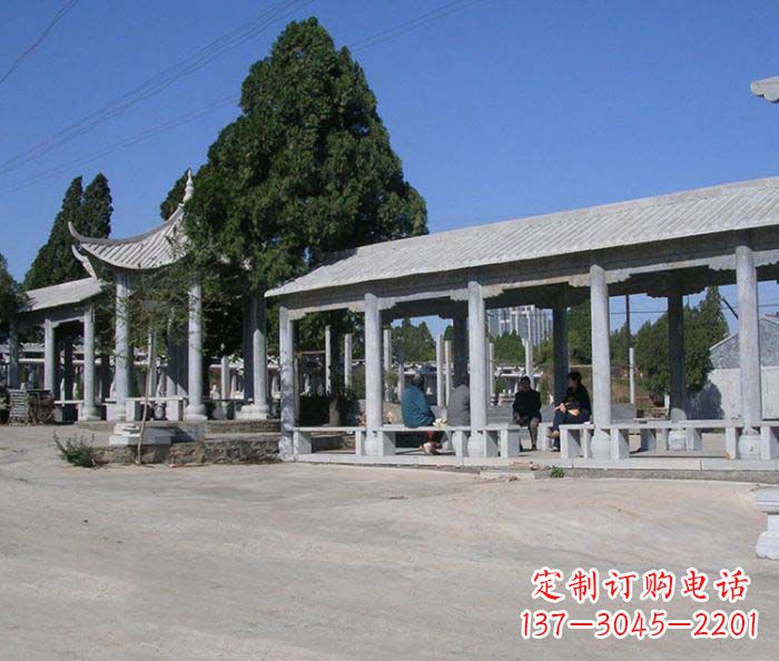 安阳园林景观仿古石雕长廊凉亭 (2)