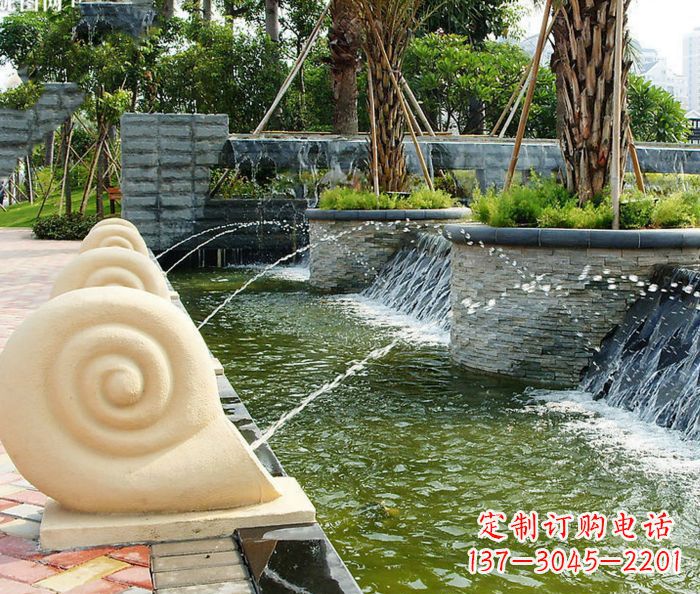 安阳园林景观蜗牛喷泉石雕