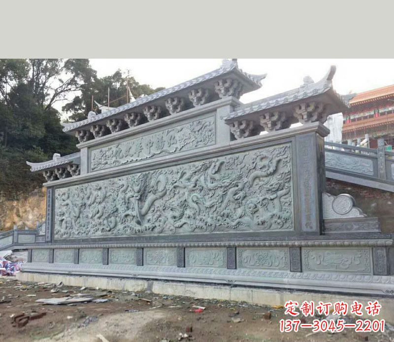 安阳园林九龙壁景观石雕 (2)