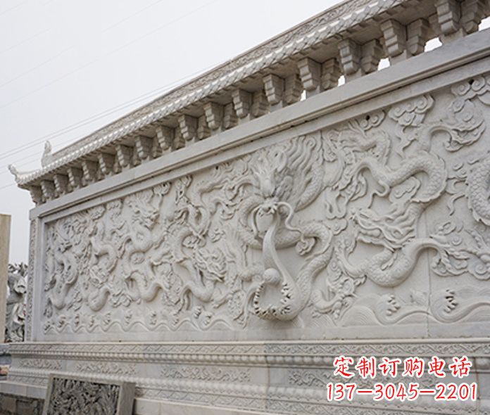 安阳园林九龙壁石雕影壁 (5)