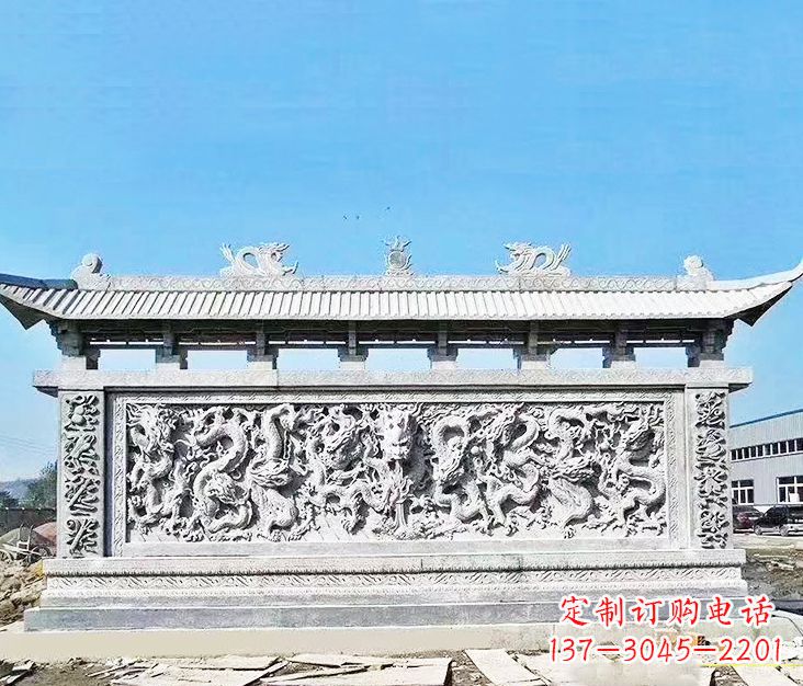 安阳园林龙浮雕影壁墙景观石雕