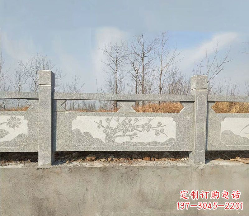 安阳园林梅花石浮雕栏板景观石雕