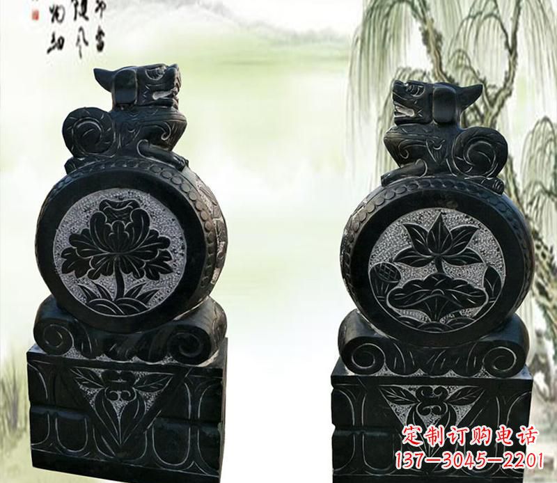 安阳园林貔貅门墩石雕