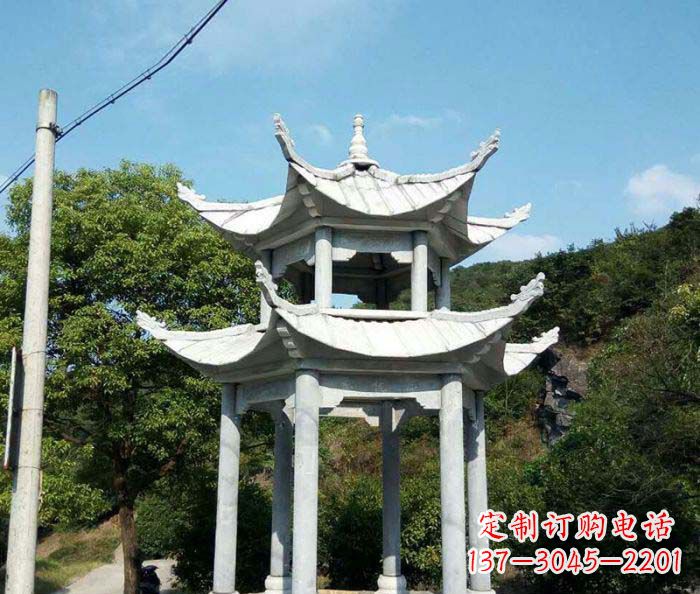 安阳园林双层凉亭石雕