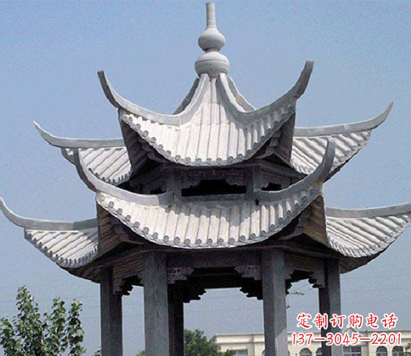 安阳园林双层石凉亭景观石雕