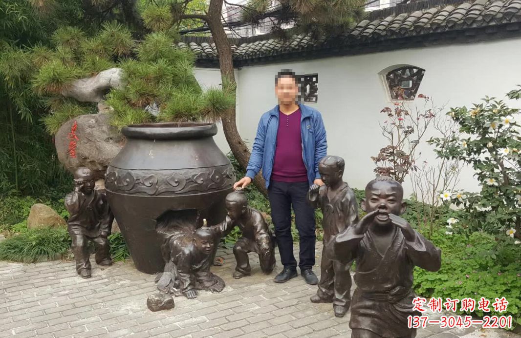 安阳园林司马光砸缸铜雕