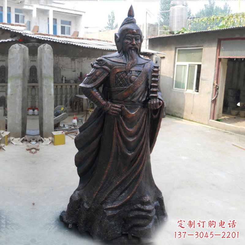 安阳战神托塔天王李靖铸铜雕塑
