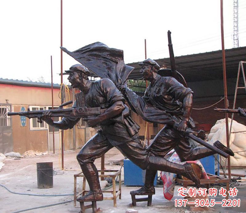 安阳战士人物铜雕