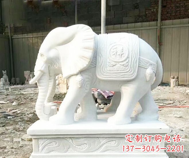 安阳招财动物汉白玉大象石雕 (3)